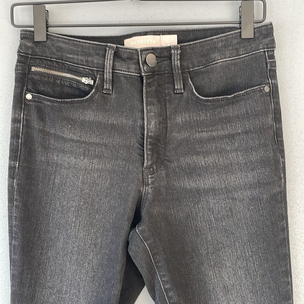Athelta Sculptek Zip Ankle Stretch Skinny Jeans - Size 4 - carbon wash - Picture 6 of 13